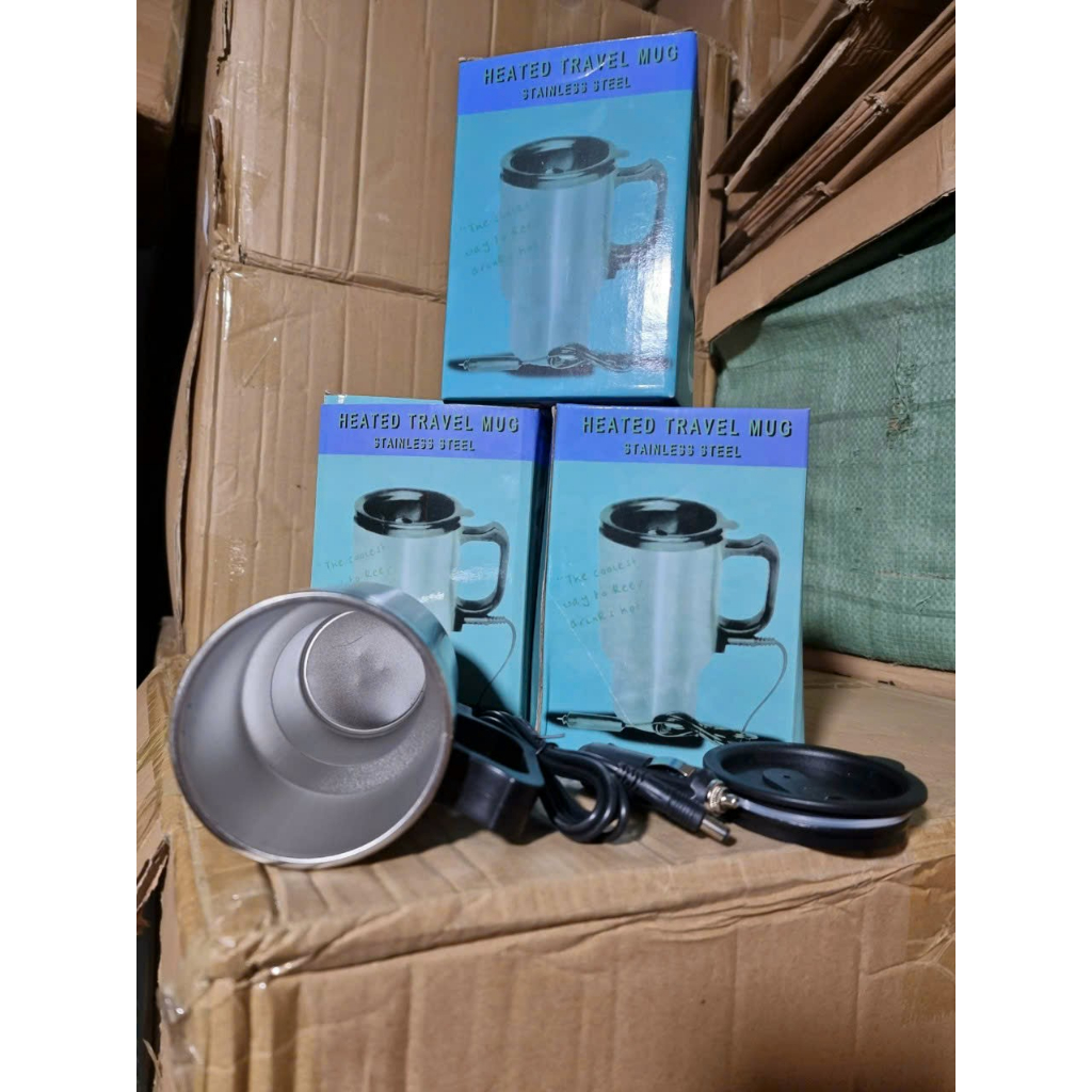 Bình Nấu Nước Cốc Đun Nước Inox 12v Bằng Tẩu Sạc Trên Ô TÔ, Xe Khách, Xe Tải