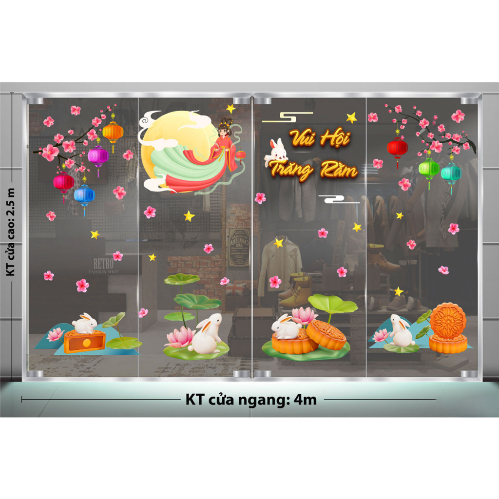 DECAL TRANG TRÍ TRUNG THU 2023
