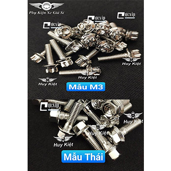 Combo 7 Ốc Salaya   Inox 304 6Ly15 Gắn Bảng Tên, Ốp Pô Và Chụp Đích Pô Xe Vario 2018 - 2021 6145