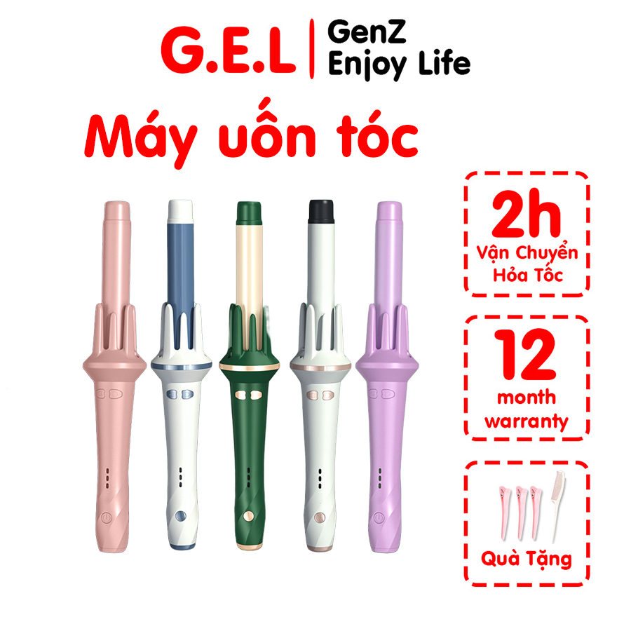 Cây, Máy uốn tóc xoăn mini xoay tự động 28, 32mm chính hãng, tạo kiểu sóng nước lọn to, lọn nhỏ, trục giữa gốm sứ bảo vệ
