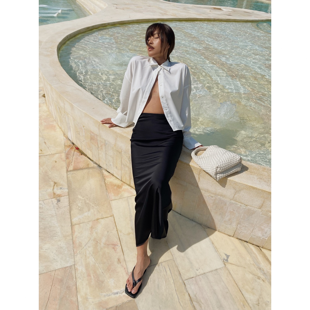 Sơ mi tay dài dáng lửng - ASPIRIN CROP SHIRT