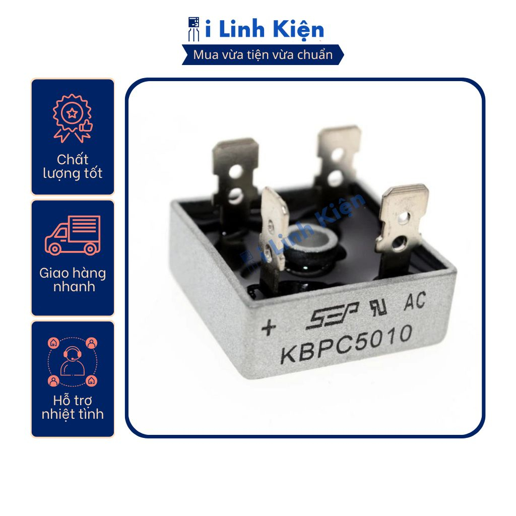 KBPC5010 Diode cầu 50A 1000V DIP-4 chính hãng SEP chân đồng