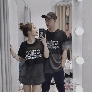Áo thun GC loang form rộng tay lỡ mặc đôi siêu đẹp, Áo phông Unisex Nam Nữ