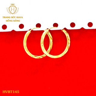  Vòng Tàu  Đường Kính 3cm  Bông Tai Khuyên Tai Nữ Titan Xi Mạ Vàng - Trang Sức Hava Hong Kong 