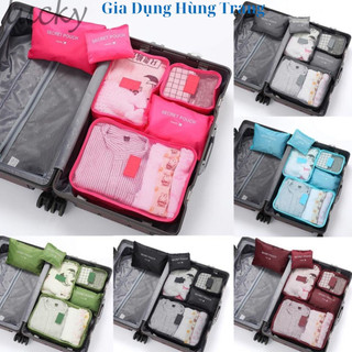 Bộ 6 túi đựng đồ du lịch cá nhân, túi sắp xếp quần áo đồ dùng gọn gàng nhiều kích cỡ