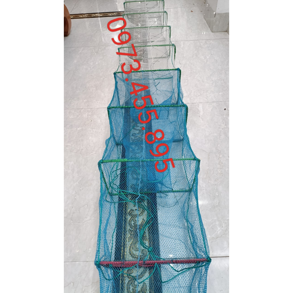 Lưới lồng bát quái 29 khung thân 1.3cm đuôi 1cm dài 9m2 chuyên bắt tôm cá