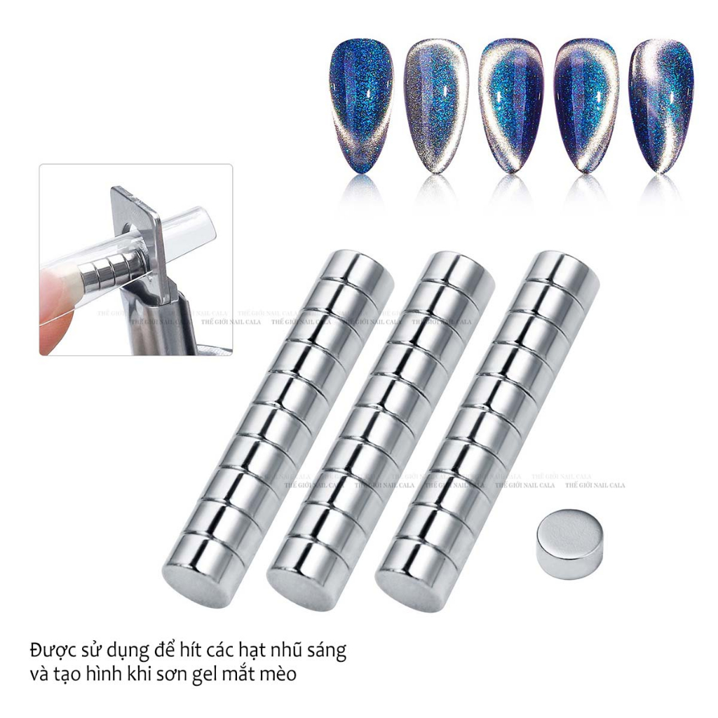 Nam châm làm nail chuyên dụng  - Nam châm mắt mèo - Nam châm tròn , nam châm hình trụ làm móng