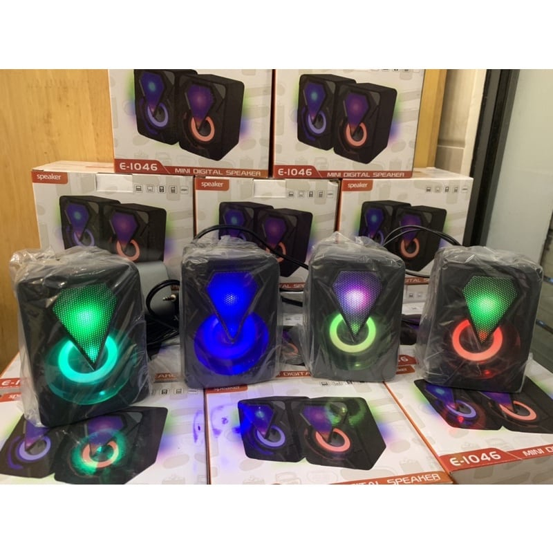 Bộ gồm 2 Loa máy tính để bàn mini PC Laptop Y 1046 led RGB Cao cấp - Bass cực đã bảo hành 12th