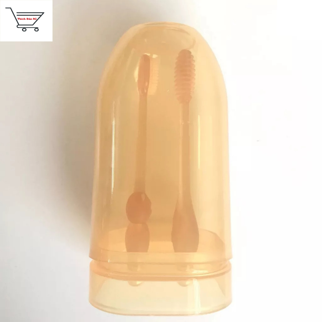 Set rơ lưỡi và bàn chải đánh răng silicon cho bé từ 0 - 18 tháng