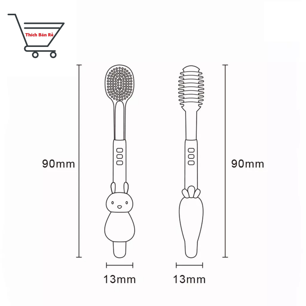Set rơ lưỡi và bàn chải đánh răng silicon cho bé từ 0 - 18 tháng