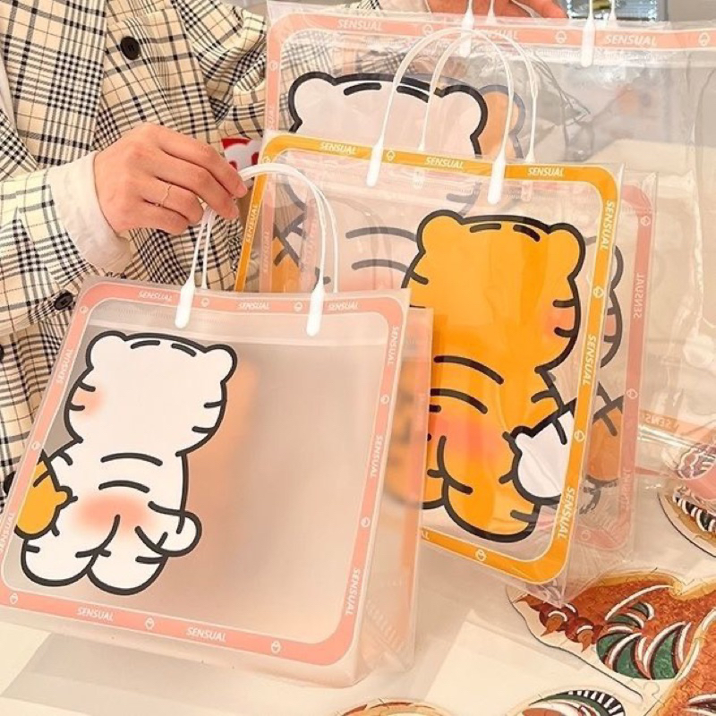 Set 3 Túi Hình Hổ Siêu Cute Chống Thấm Có Quai Xách Siêu Tiện Lợi