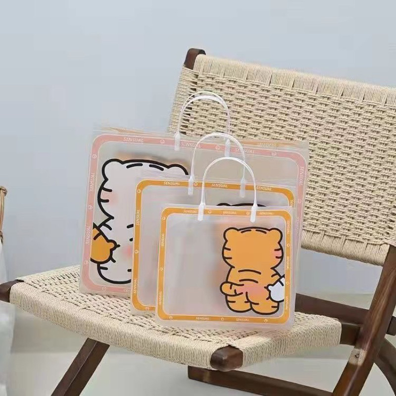 Set 3 Túi Hình Hổ Siêu Cute Chống Thấm Có Quai Xách Siêu Tiện Lợi