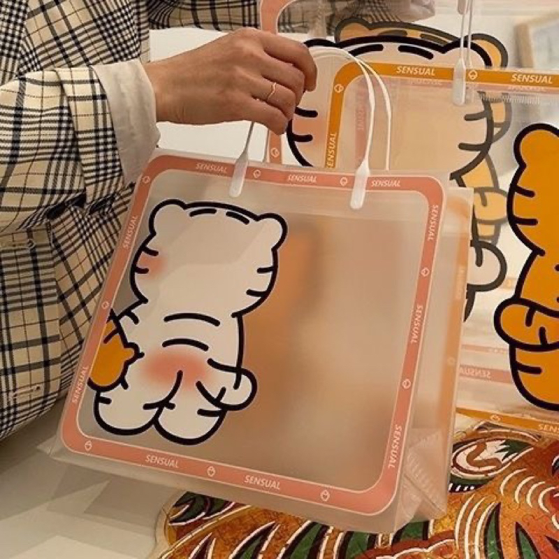 Set 3 Túi Hình Hổ Siêu Cute Chống Thấm Có Quai Xách Siêu Tiện Lợi