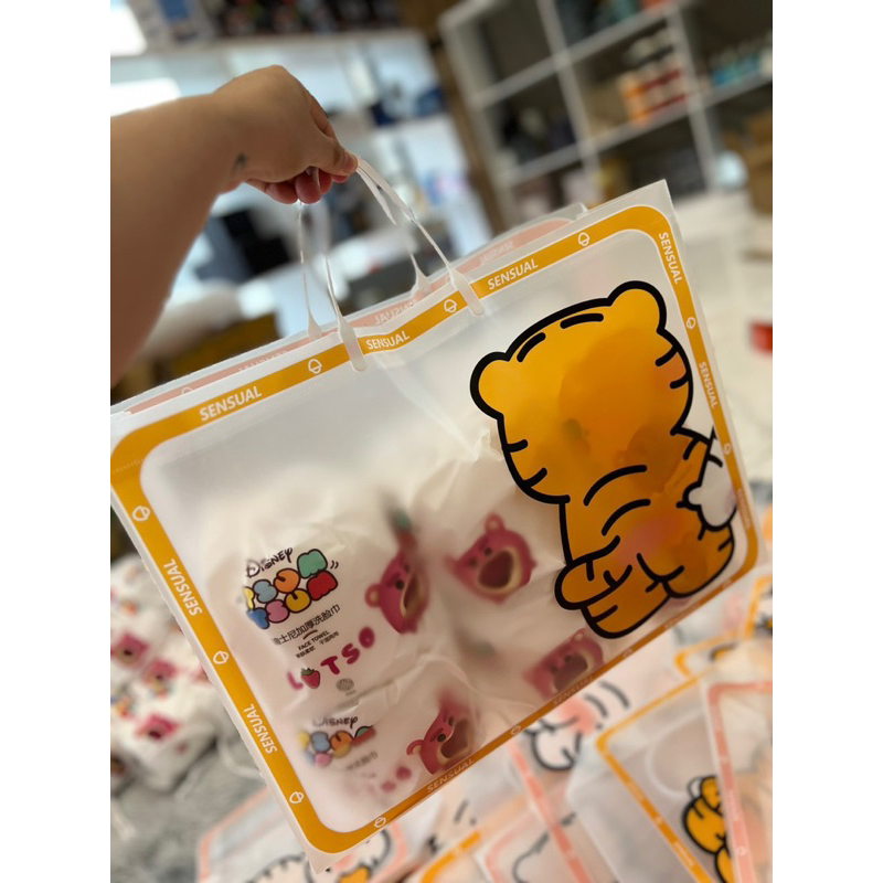 Set 3 Túi Hình Hổ Siêu Cute Chống Thấm Có Quai Xách Siêu Tiện Lợi