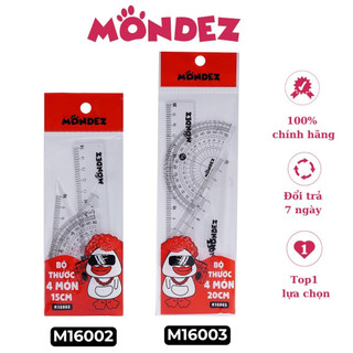 Thước bộ eke mondez / bộ eke 4 chi tiết / 15,20 cm