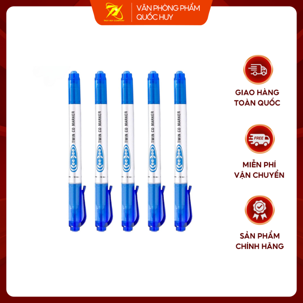 [HỘP 10 CÂY] BÚT LÔNG DẦU PM04 THIÊN LONG, CÓ 3 MÀU XANH/ ĐEN/ ĐỎ - VPP QUỐC HUY