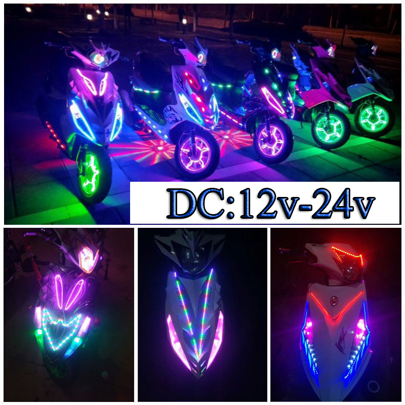 Dây đèn led dán trang trí ô tô, xe máy 12V-24v Dài 100cm