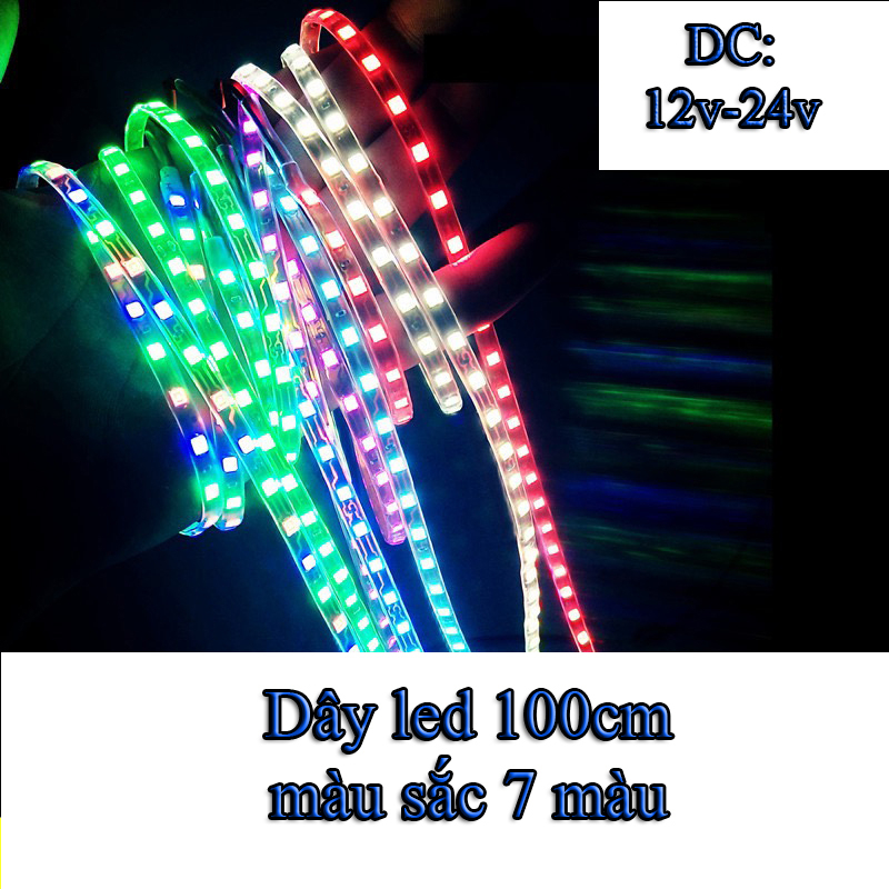 Dây đèn led dán trang trí ô tô, xe máy 12V-24v Dài 100cm