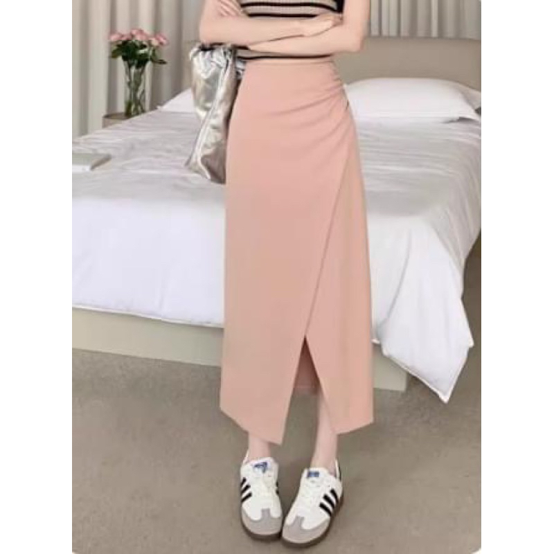 Chân Váy Xuông Đáp Tà Xẻ Trước 75cm _CV41