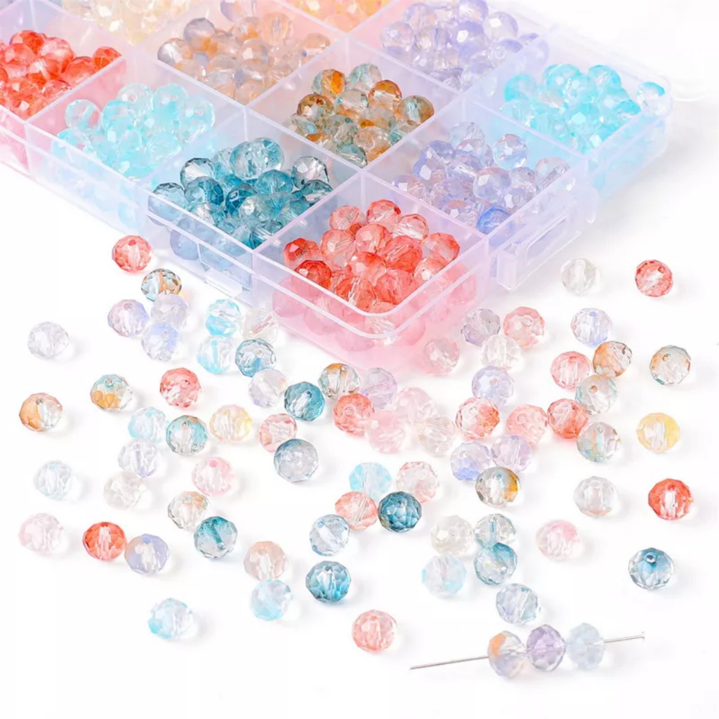 Túi 20 hạt pha lê xỏ lỗ 8*7mm dùng làm trang sức thủ công