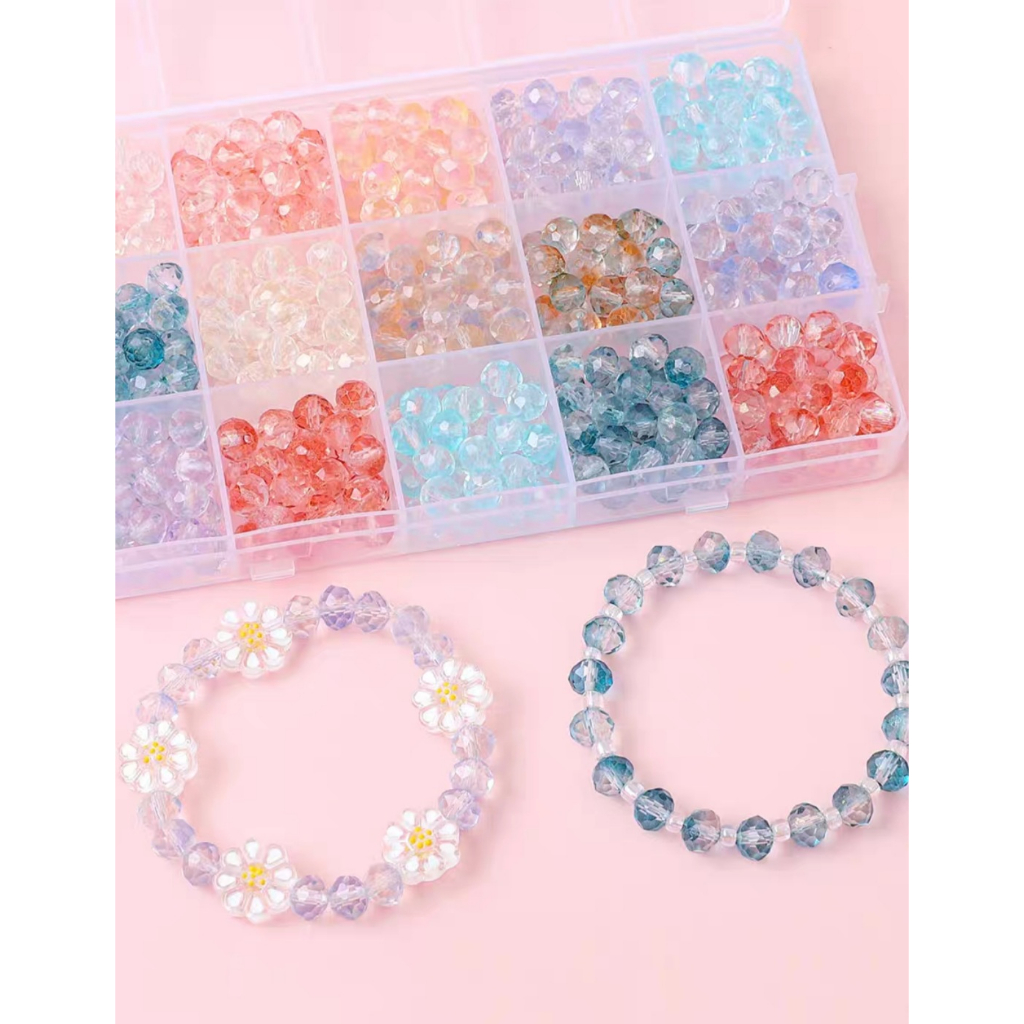 Túi 20 hạt pha lê xỏ lỗ 8*7mm dùng làm trang sức thủ công