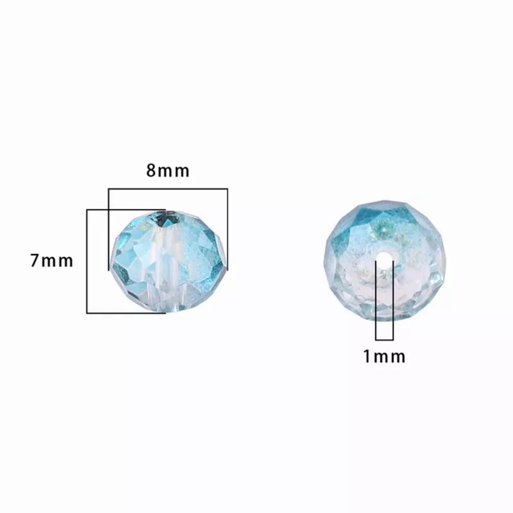 Túi 20 hạt pha lê xỏ lỗ 8*7mm dùng làm trang sức thủ công