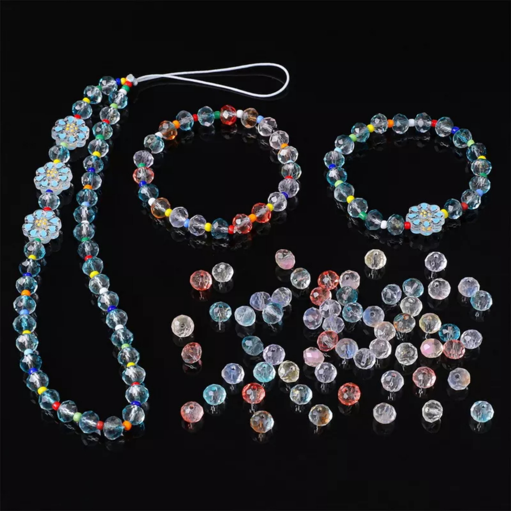 Túi 20 hạt pha lê xỏ lỗ 8*7mm dùng làm trang sức thủ công