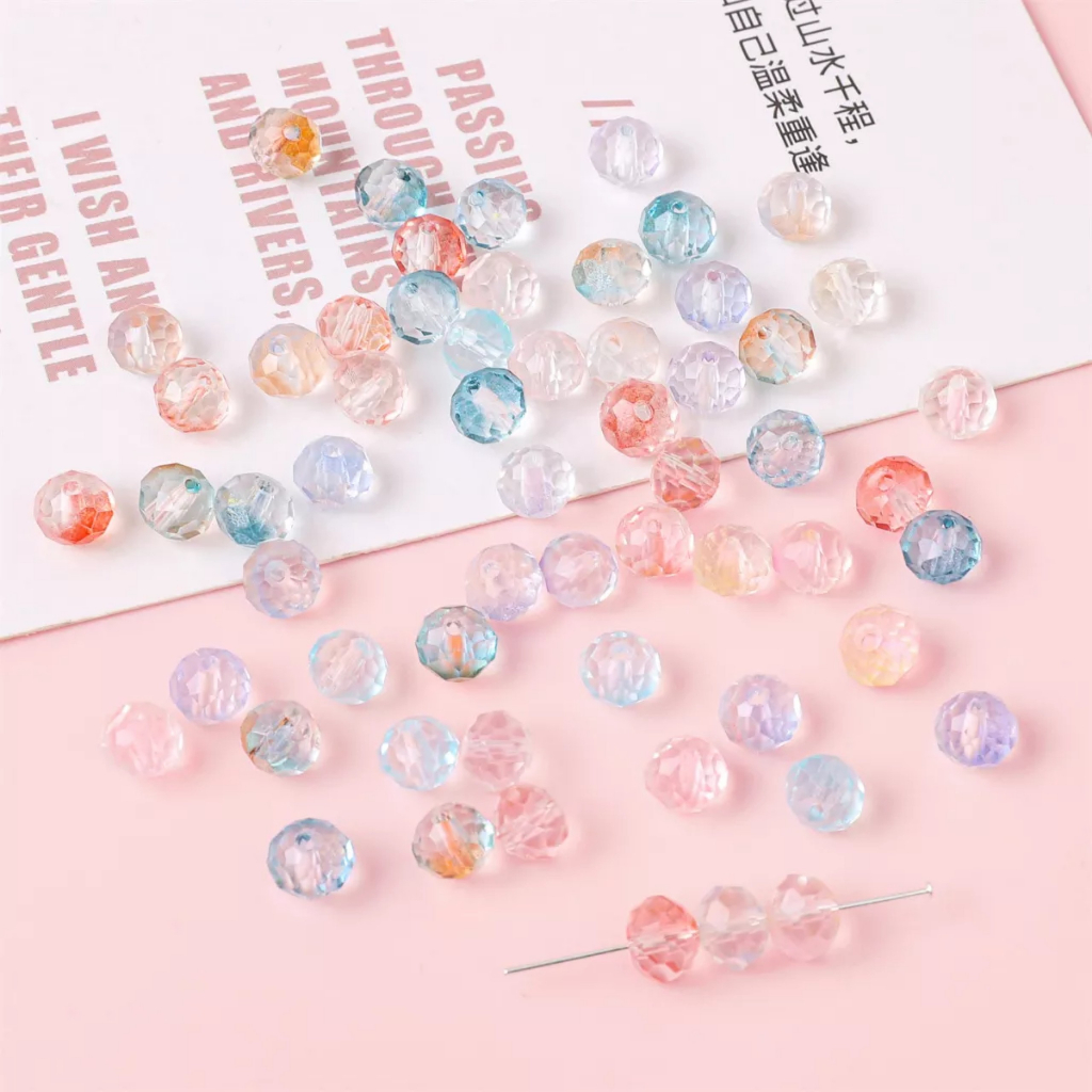 Túi 20 hạt pha lê xỏ lỗ 8*7mm dùng làm trang sức thủ công