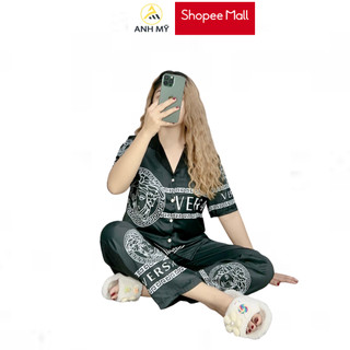 Đồ bộ nữ mặc nhà ANH MỸ pijama chất liệu lụa mango bigsize 60-75kg thiết kế 5D  tay ngắn quần dài  SP0097 official.anhmy