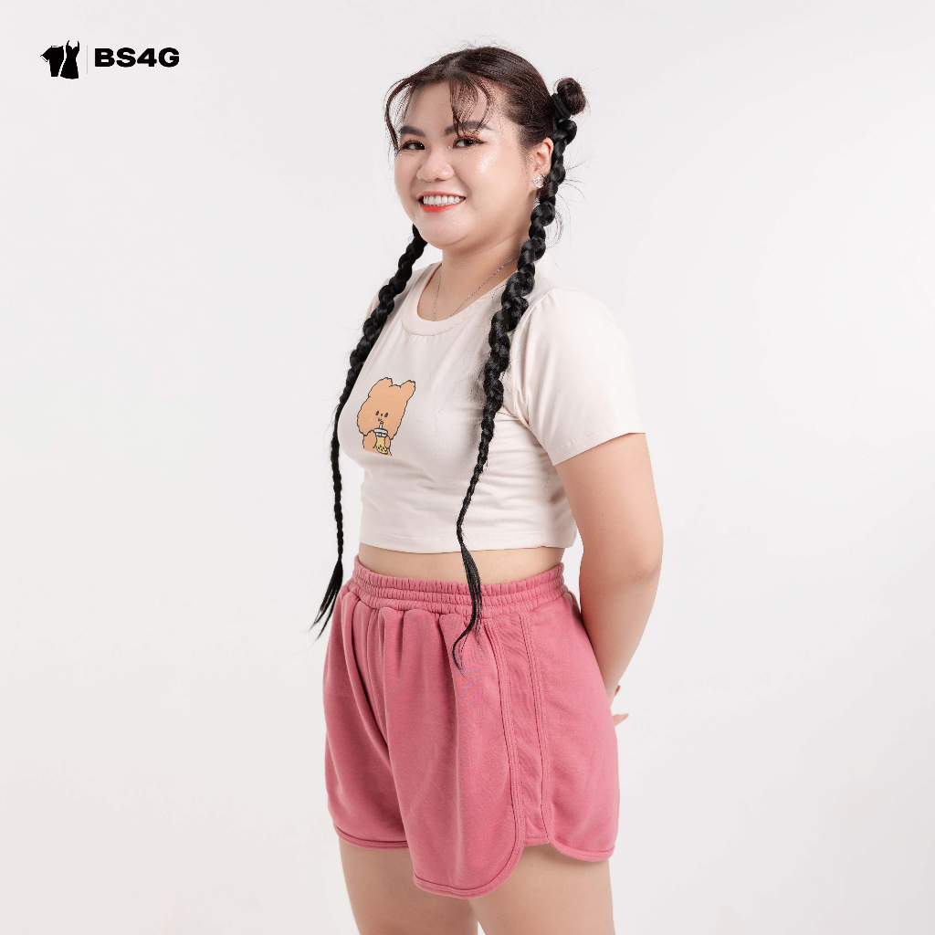 ÁO CROP THUN HÌNH GẤU NÂU ĐÁNG YÊU BIGSIZE