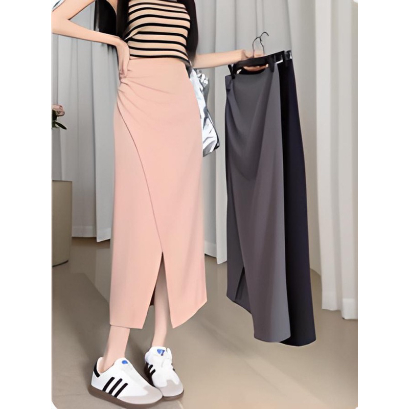 Chân Váy Xuông Đáp Tà Xẻ Trước 75cm _CV41