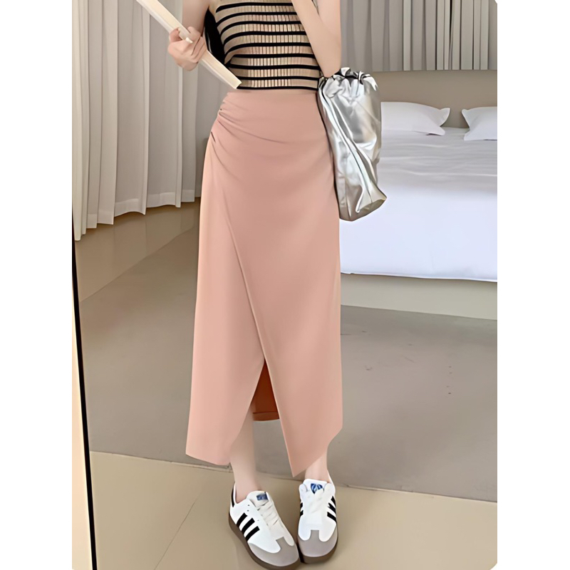 Chân Váy Xuông Đáp Tà Xẻ Trước 75cm _CV41