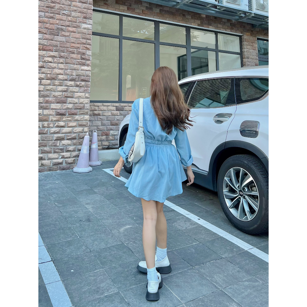 Set áo sơ mi dài tay + chân váy Min sets