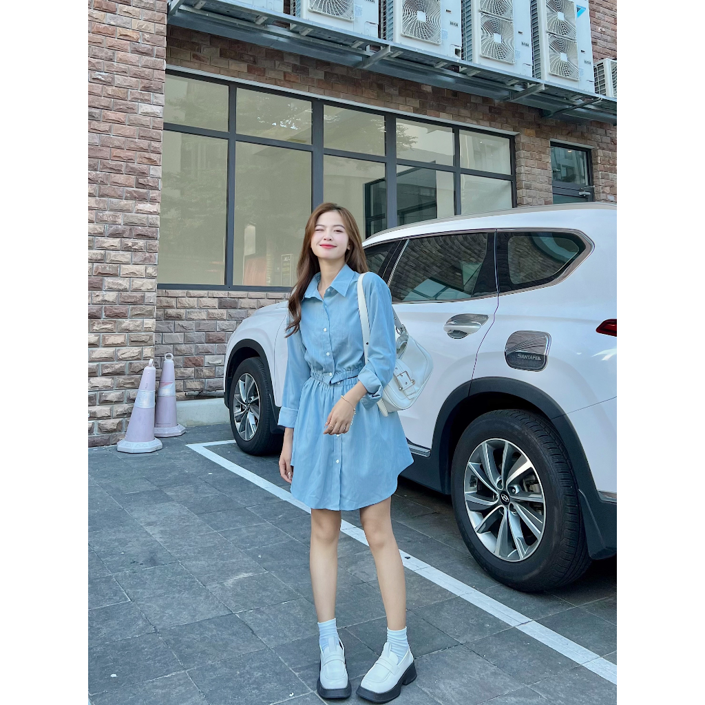 Set áo sơ mi dài tay + chân váy Min sets