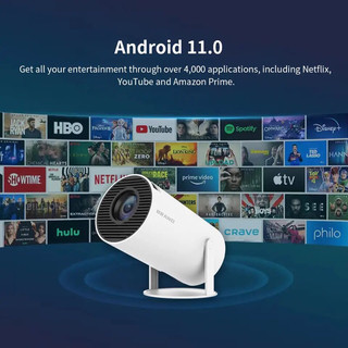 máy chiếu mini MAGCUBIC android 11 xoay 360 chiếu trần nhà tích hợp android tv box