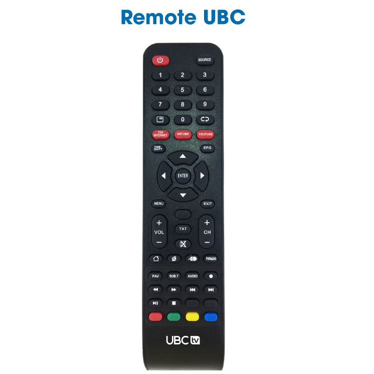 Remote Điều Khiển Tivi UBC TV Dòng Smart (Đen) -  Tặng Kèm Pin