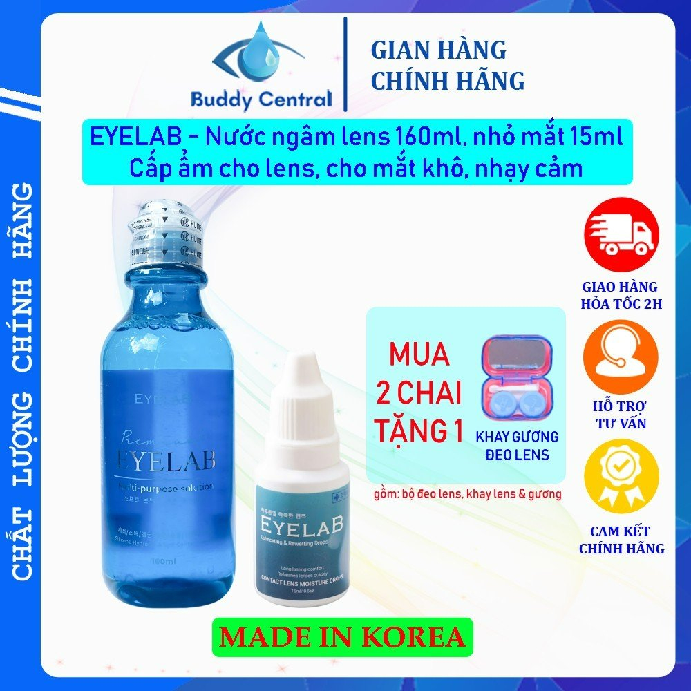 Nước ngâm lens Eyelab, nhỏ mắt cấp ẩm lens Eyelab - Nước ngâm