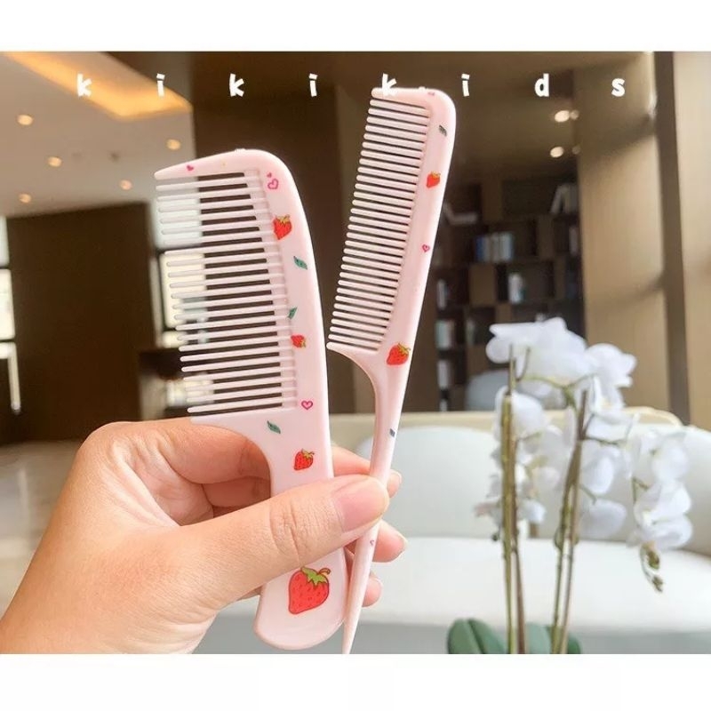 Set 2 Lược Chải Tạo Kiểu Tóc Hình Cute Màu Hồng và vàng Siêu Dễ Thương