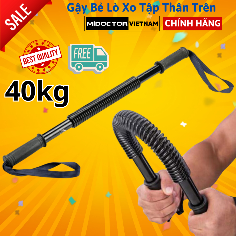 [40kg] Gậy Bẻ Lò Xo 40Kg Tập Cơ Tay Tập Lực Tay , Vai , Xô , Ngực Full Body Thân Trên Tại Nhà - Hãng miDoctor