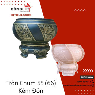 Khuôn chậu nhựa abs tròn chum 55 kèm chân đôn