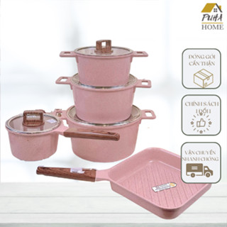 Bộ nồi chảo hồng MGC đá granite cao cấp, siêu chống dính