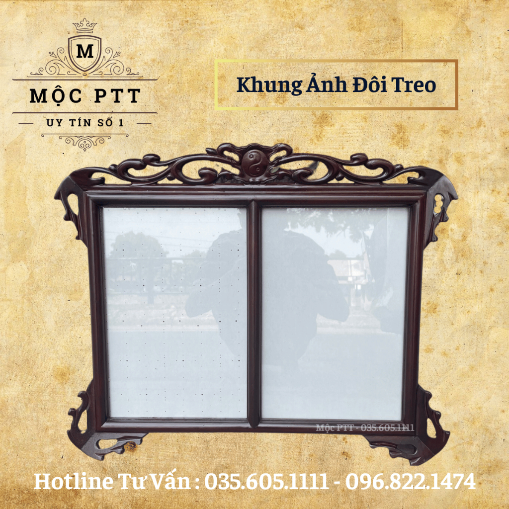 Khung Ảnh Thờ Treo màu Cổ Gỗ Hương Đá kích thước ảnh 18 x 24 , 20 x 25 , 20 x 30 , 25 x 35 Cm