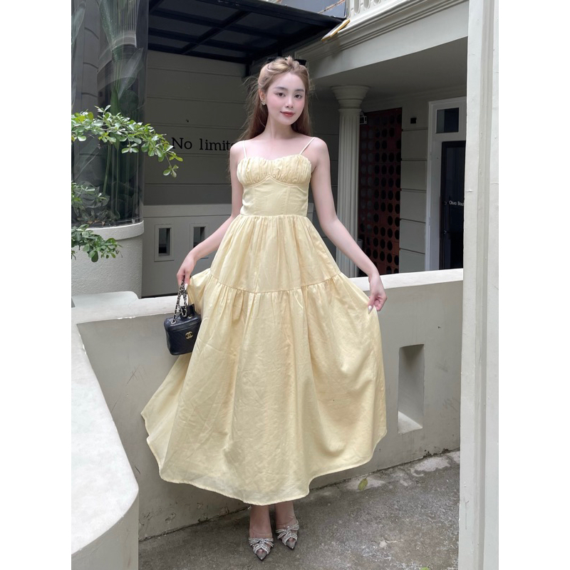 CHEEKY.ROOM|Đầm 2 dây cúp nhún|LAYLA DRESS