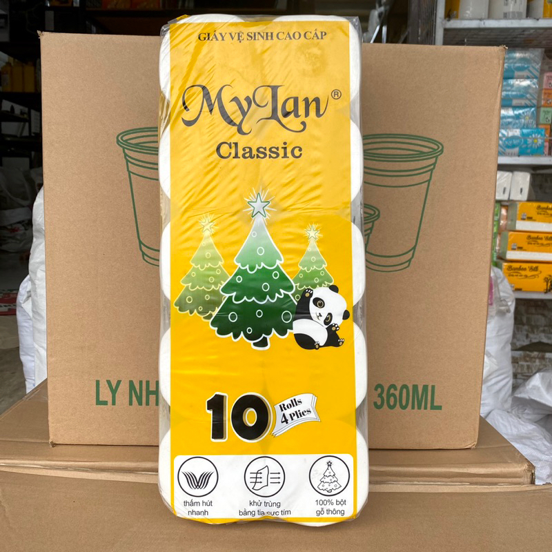 Giấy Vệ Sinh Mylan 10 Cuộn 4 Lớp Siêu Dai Mềm Mại