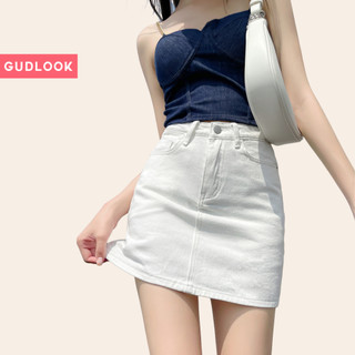 Chân Váy Ngắn Kaki Basic GUDLOOK Dáng Chữ A Cạp Cao Tôn Dáng