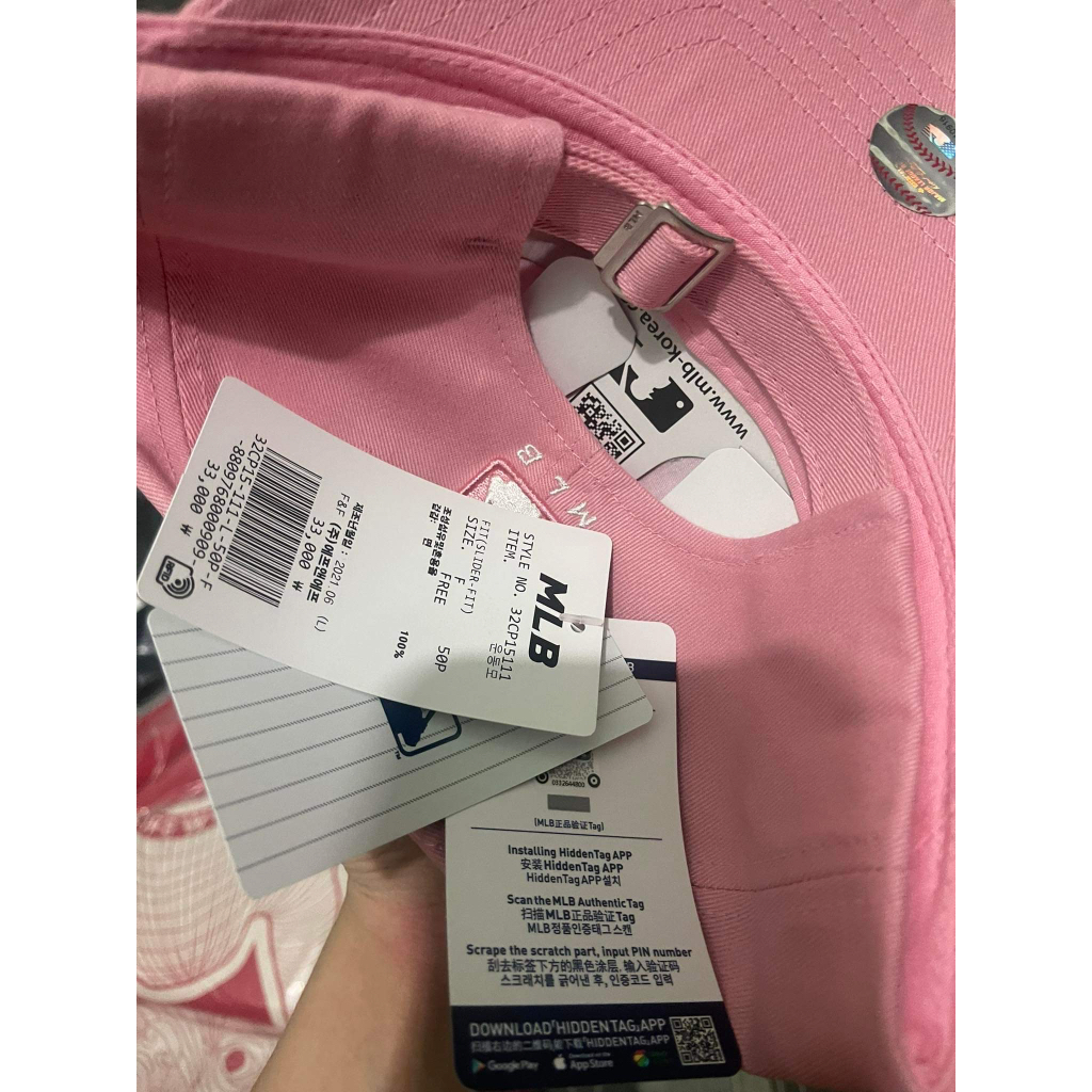 MŨ / NÓN LƯỠI TRAI MLB NY HỒNG CHÍNH HÃNG UNISEX