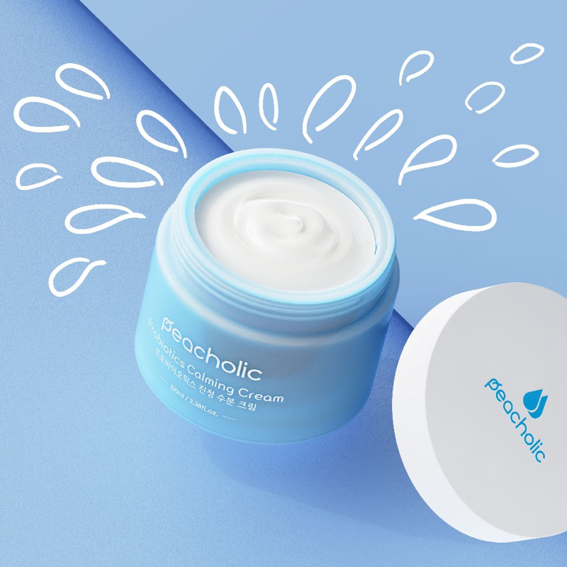 Kem dưỡng ẩm chiết xuất ngải cứu và lợi khuẩn Peacholic Probiotics Calming Cream 100ml