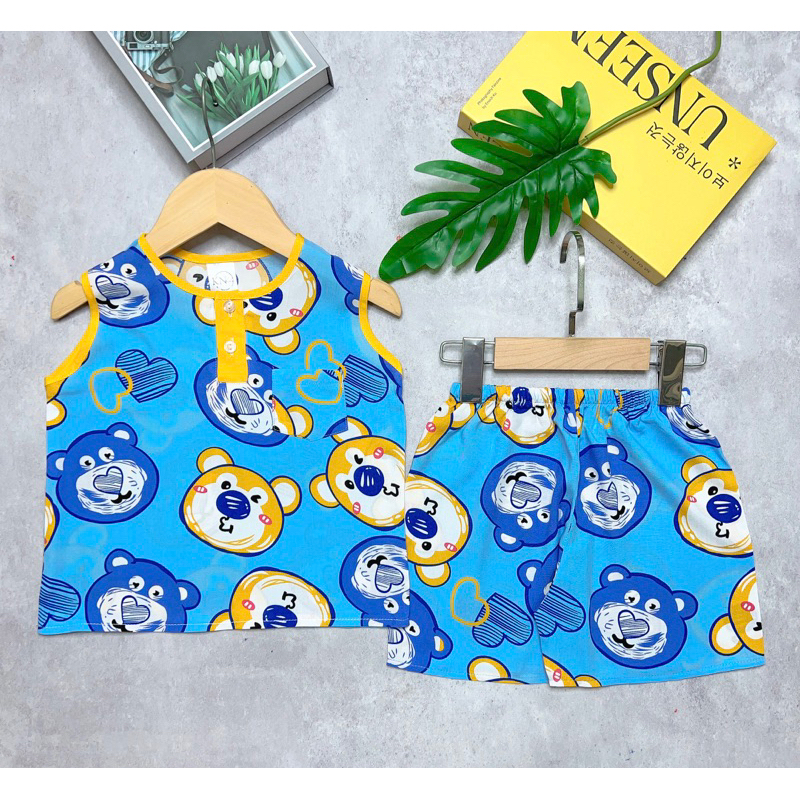 Bộ tole/lanh bé trai sát nách quần đùi - KN Kids