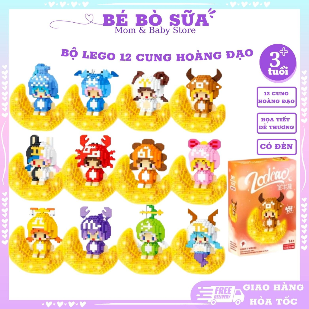 Mô Hình Lắp Ráp 12 Cung Hoàng Đạo Mini - Đồ Chơi Ghép Hình 3D Phát Sáng – Đồ Chơi Thông Minh Cho Bé