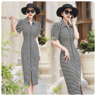 ( HÀNG QUẢNG CHÂU CAO CẤP ) VÁY ĐẦM BODY DÁNG SUÔNG NHẸ - CỔ ÁO SƠ MI - DÂY KÉO TRƯỚC MỐT MỚI NHẤT